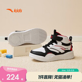 安踏（ANTA）儿童运动鞋男大童秋冬百搭小白鞋魔术贴高帮板鞋A12438002