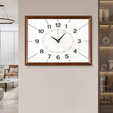 康巴丝实木挂钟客厅家用新款方形石英钟表挂墙 9060（38*28cm胡桃木）