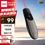 得力（deli）激光笔 可充电翻页笔演讲笔 PPT翻页笔 投影笔激光翻页笔教鞭 无线演示翻页器 红光 灰色2805