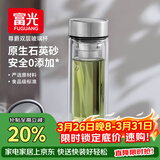 富光尊爵玻璃杯 男女士双层水杯 高硼硅玻璃 304茶隔杯子泡茶杯400ml