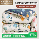 雅鹿·自由自在A类抗菌纤维被子被芯秋冬天季单双人加厚棉被6斤200x230cm 繁花