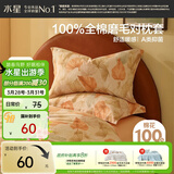 水星家纺枕套纯棉100%全棉磨毛柔感对枕套抑菌A类枕头罩一对装双人48x74cm