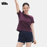 蕉下（beneunder）白t恤女短袖正肩打底衫棉吸汗春装内搭高档百搭CT005深檀紫M