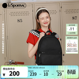 LeSportsac乐播诗简约纯色包包女包双肩包书包生日礼物 黑色【实物偏紫色】