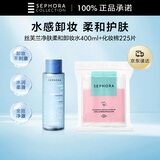丝芙兰净肤柔和卸妆水400ml +化妆棉225片-套组