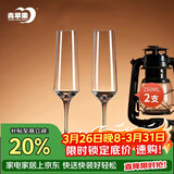 青苹果水晶玻璃汽泡酒香槟杯250ml两只 洋酒杯红酒杯高脚杯起泡酒杯