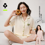 有棵树植物停螨衣睡衣女夏季抑螨抗菌纯棉短情侣家居服套装