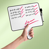 得力双面手持小白板 一体握把可擦写直播间提示板写字板儿童家用教学黑板留言记事备忘28×22cm大号