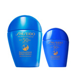 资生堂（Shiseido）新艳阳夏臻效水动力防护乳液50ml+15ml  蓝胖子防晒霜高倍防晒乳