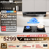 老板（Robam）油烟机【E2L/E2升级款E2P顶配机皇】28立方双腔变频大吸力抽油烟机燃气灶套装 烟灶联动吸油烟机 90%人选择【E2P+D2烟灶联动套装】京东物流 天然气款
