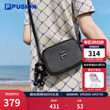 FILAFUSION斐乐情侣款挎包小熊挂件斜挎包盒子包 深黑-BK XS