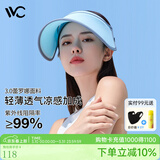 VVC成毅同款遮阳帽夏季男女户外骑行太阳帽女神帽遮脸防紫外线防晒帽 【经典款】蓝色 可调节