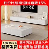 奖聪【整装发货】岩板色晶石电视柜落地款2025新款现代简约客厅茶几 白柜+雪山白玻璃【整装发】 1.6m电视柜