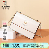 啄木鸟（TUCANO）包包女款2026年牛皮时尚单肩斜挎包女链条包生日礼物送女友老婆 米白金鹿【实用生日礼物送女友】