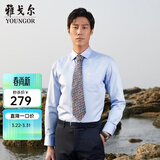 雅戈尔（YOUNGOR）长袖衬衫男DP免烫衬衫纯棉面料抗皱易打理新品 GLDP10171IJA浅蓝色 40