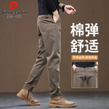 皮尔卡丹（pierre cardin）商务休闲裤男春秋季韩版潮流长裤男士修身裤子男装 咖啡常规 32