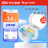 普诺瞳角膜塑形镜便携收纳盒 OK镜RGP硬镜专用伴侣盒镜盒3件套 蓝色