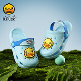 B.Duck小黄鸭童鞋儿童花园鞋男童舒适洞洞鞋女童宝宝舒适拖鞋5965蓝色26