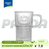 乐唯诗（LOVWISH）玻璃杯高颜值水杯透明玻璃牛奶杯带把ins风奶茶杯早餐杯茶杯 熊猫杯【透明】420ml1只