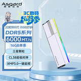 阿斯加特（Asgard）16GB DDR5 6000 台式机内存条 女武神·瓦尔基里II代 RGB灯条 三星颗粒 CL38 极地白 AI电脑配件