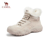 骆驼（CAMEL）工装靴女休闲厚底高帮鞋登山鞋马丁靴 L24W283645 杏色(加绒) 37