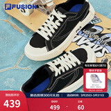 FILA FUSION斐乐女鞋帆布鞋女 低帮板鞋POP轻质帆布鞋休闲运动鞋女 黑-BK 38