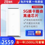 中兴5G CPE移动插卡路由器 WIFI6极速上网可插卡四千兆网口全网通 中兴MC8020+联通5G年套餐（月享1500G）