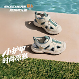 Skechers斯凯奇儿童小护甲凉鞋夏季男女童魔术贴舒适露趾沙滩鞋407043L