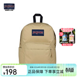JANSPORT杰斯伯书包轻便双肩包男女旅行包简约背包电脑包学生校园 85VI7R5 奶咖/卡其色-侧边袋/20L