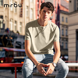 布先生春夏季短袖T恤男士纯棉小白T纯色内搭打底衫 云雾灰 XL(180)