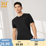 361°短袖男速干t恤新款夏季弹力吸湿排汗运动t恤男圆领跑步健身速干衣 【男款】超级黑 2XL