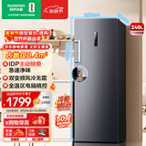容声（Ronshen）240L立式冰柜家用主动除菌双变频风冷无霜电脑精控一级节能小冰箱BD-240WPRSY国家补贴