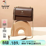 啄木鸟（TUCANO）包包女款2026年牛皮时尚单肩斜挎包女链条包生日礼物送女友老婆 深棕金鹿PU【实用生日礼物送女友】