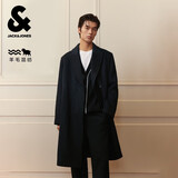 杰克·琼斯（JACK&JONES） 秋冬季男装呢子大衣上衣保暖外套宽松平驳领双排纽扣男士