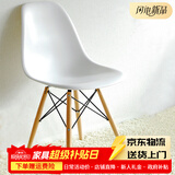 格田彩电脑椅子靠背书房椅餐厅椅洽谈椅实木办公椅休闲椅培训椅子吧台椅 白色+进口榉木腿