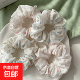 田园风森系碎花大肠发圈百搭休闲风头饰马尾头绳发饰温柔爆款发绳 泡芙大肠圈【花朵2个】