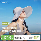 蕉下（beneunder）遮阳帽子女双面渔夫帽防晒帽男大帽檐防紫外线全脸遮阳太阳帽灰