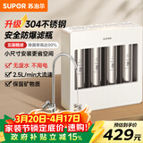 苏泊尔（SUPOR）厨下净水器超滤机家用不锈钢升级款 2.5L大流速净水机自来水净化器零废水台式过滤器2年超滤膜UU06