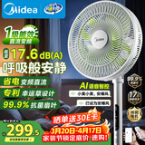 美的（Midea）【幸运草安睡1S】一级能效直流变频声控电风扇家用遥控卧室静音落地扇台式桌面抗菌大风力转页扇