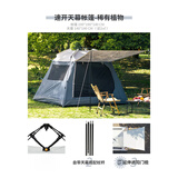 迪卡侬帐篷户外便携式折叠露营野营公园自动野外速开沙滩防晒 稀有植物-速开天幕帐篷