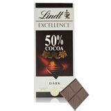 瑞士莲进口瑞士莲Lindt特醇纯可可脂黑巧克力排块70%85%90%99%100%片装 瑞士莲50%黑巧100g/27年4月30