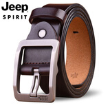 JEEP SPIRIT吉普皮带男士腰带牛皮商务休闲针扣裤带中青年礼盒装时尚潮流皮带 BT0356深咖 110cm （建议裤子28-31码）