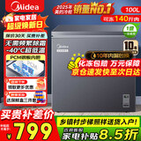 美的（Midea）家用冰柜100升200升/300升单温减霜冷藏冷冻柜两用一级能效节能冷柜非无霜大容量小型冰柜家电补贴 100升 【-40°电子控温】十年保修