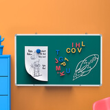 得力150*90cm黑板 镀锌背板绿板 粉笔书写板磁性办公教学会议小白板悬挂式写字板黑板白板油画棒白板