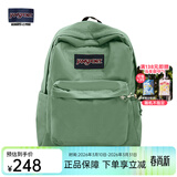 JANSPORT杰斯伯书包轻便双肩包男女旅行包简约背包电脑包学生校园 4QUE96D橄榄绿-侧袋+隔层