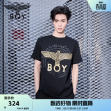 BOY LONDON【时光轮环】短袖情侣款春夏老鹰光环黑色T恤N01902 黑色 XL