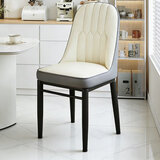 虞萌馨迪现代轻奢靠背椅子餐椅休闲椅咖啡酒店椅北欧椅子简约家用加厚凳子 促销款【白面+灰背】黑色腿 1张也发货
