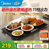 美的（Midea）暖菜板加热板热菜板保温板 冬季餐桌加热垫桌垫暖菜板2025新款多功能家用 60/80cm可选方形/折叠式 【升级石墨烯】11档调温F1 Pro