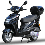 爱立新125cc摩托车踏板车燃油助力女式踏板代步车外卖车国四电喷可上牌 黑色/机械版/USB/尾箱/礼包(不能上牌)运费到付