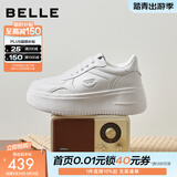 百丽（Belle）沈月同款步步糕厚底小白鞋女26新款商场增高休闲板鞋E7J1DAM6预售 米白色（6CM跟高）【沈月同款】 39